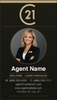 Century 21 business card front design C21-F09 Refined Agent Presentation Layout