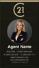 Century 21 business card front design C21-F09 Refined Agent Presentation Layout