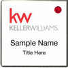 Keller Williams KW Silver Square Executive White Badge with Red Jewel