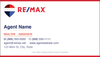 RE/MAX business card front design RM-F02 Clean White Realtor Layout