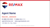 RE/MAX business card front design RM-F02 Clean White Realtor Layout