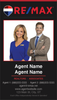 RE/MAX business card front design RM-F13 Dual Agent Team Layout