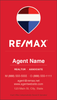 RE/MAX business card front design RM-F16 Full Red Brand Forward Layout