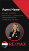 RE/MAX business card front design RM-F21 Dynamic Diagonal Photo Layout