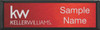 Keller Williams KW Small Black Executive Red Anodized Name Badge