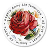 Victorian Roses Round Address Label