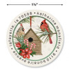 Cardinal Holiday Greeting Round Address Labels (4 Designs)