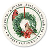 Cardinal Holiday Greeting Round Address Labels (4 Designs)