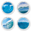 Energetic Ocean Round Address Labels (4 Designs)