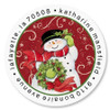 Holiday Magic Snowmen Round Address Labels (4 Designs)
