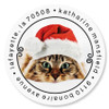 Cat Christmas Round Address Labels