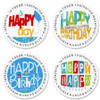 Happy Birthday Round Address Labels (4 Designs)