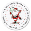 Retro Santa Round Address Label