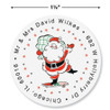 Retro Santa Round Address Label