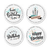 Birthday Bash Round Address Labels (4 Designs)