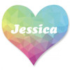 Personalized Rainbow Crystal Heart Stickers