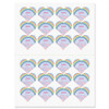 Pastel Rainbow Personalized Heart Stickers