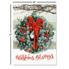 Wreath In Snow Religious Christmas Greeting Cards