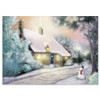 Snowman & Winter Cottage Christmas Greeting Cards