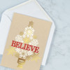 Believe Christmas Tree Deluxe Christmas Greeting Cards