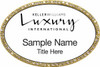 Keller Williams Luxury International Gold Oval Beyond Bling White Name Badge
