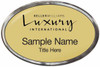 Keller Williams Luxury International Silver Oval Polished Prestige Gold Name Badge