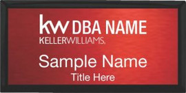 Keller Williams Realty Logo 2 Black Executive Red Anodized Name Badge