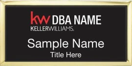 Keller Williams Realty Logo 2 Gold Executive Black Name Badge