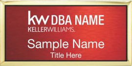 Keller Williams Realty Logo 2 Gold Executive Red Anodized Name Badge