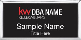 Keller Williams Realty Logo 2 Silver Executive Black Name Badge