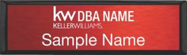 Keller Williams Realty Logo 2 Small Black Executive Red Anodized Name Badge