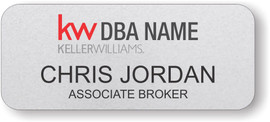 Keller Williams Realty Logo 2 Silver Regular Name Badge