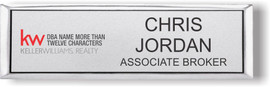 Keller Williams Realty Logo 4 Small Silver Executive Name Badge