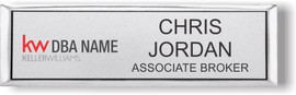 Keller Williams Realty Logo 2 Small Silver Executive Name Badge