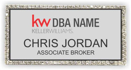 Keller Williams Realty Logo 2 Silver Bling Name Badge