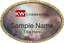 Keller Williams Commercial Gold Oval Beyond Bling Black Pearl Badge
