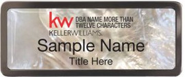 Keller Williams Realty Logo 5 Black Chrome White Mother of Pearl Badge