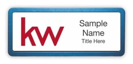 KW Logo Prestige Blue Anodized White Badge