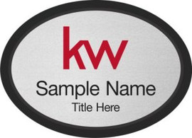 Keller Williams Black Oval Executive Silver Name Badge
