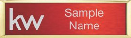 Keller Williams Small Gold Executive Red Anodized Name Badge