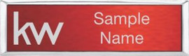 Keller Williams Small Silver Executive Red Anodized Name Badge