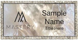 Keller Williams Mastery Silver Bling White Pearl Name Badge
