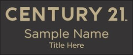 Century 21 New Logo Standard Black Square Corner Name Badge | KWP-98804