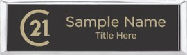 Century 21 New Logo Small Executive Silver Name Badge | KWP-98770