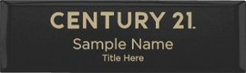 Century 21 New Logo Small Executive Black Name Badge | KWP-98839