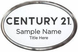 Century 21 New Logo Oval Prestige Polished Name Badge – KWP-98829