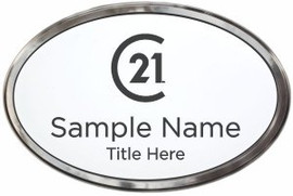 Century 21 New Logo Oval Prestige Polished Name Badge | KWP-98746