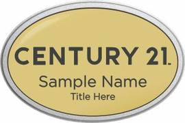 Century 21 New Logo Oval Prestige Pebbled Name Badge | KWP-98864