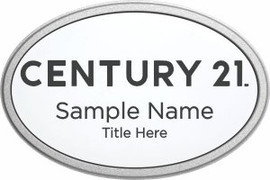 Century 21 New Logo Oval Prestige Pebbled Name Badge | KWP-98830