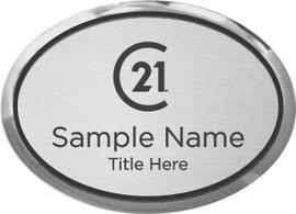 Century 21 New Logo Oval Executive Silver Name Badge | KWP-98761
